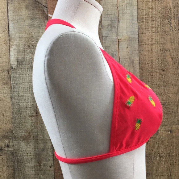 Bare Assets Coral Pineapple Halter Bikini Top Womens Large Padded Swimwear - Picture 3 of 11